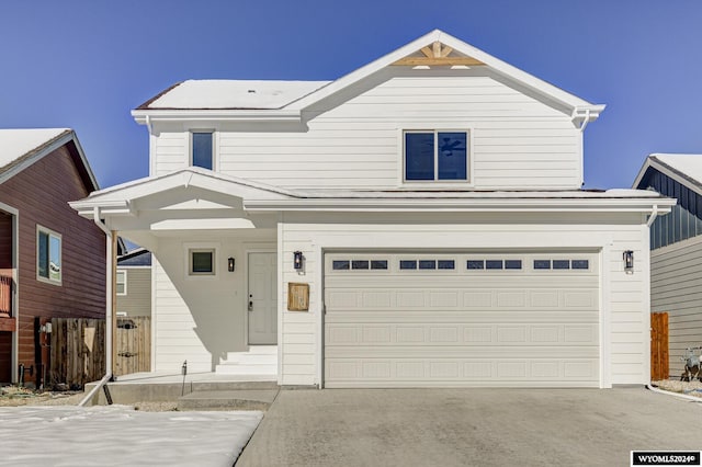 view of front of home featuring a garage