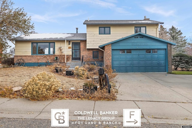 tri-level home with a garage