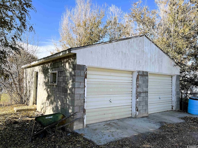 view of garage