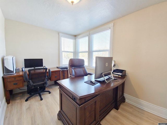 office featuring light wood-type flooring