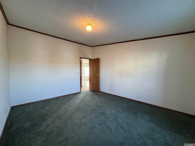 carpeted spare room featuring a textured ceiling