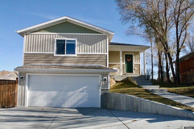 view of front of home with a garage