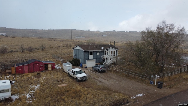 bird's eye view with a rural view