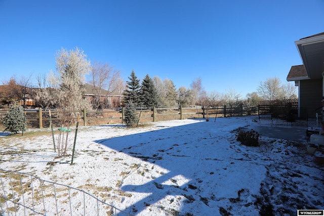 view of yard covered in snow