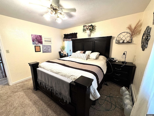 bedroom with carpet and ceiling fan