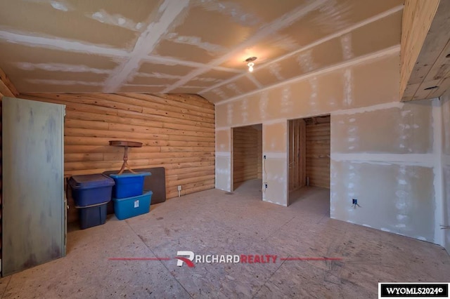 interior space featuring lofted ceiling