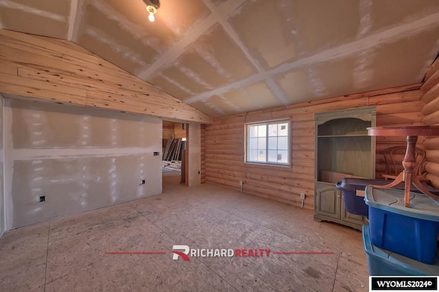 311 Bridge Ave, Worland, WY 82401 - bonus room featuring rustic walls and lofted ceiling