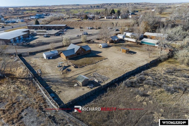 bird's eye view with a rural view