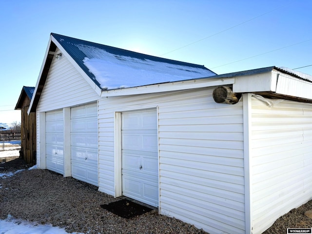 view of garage