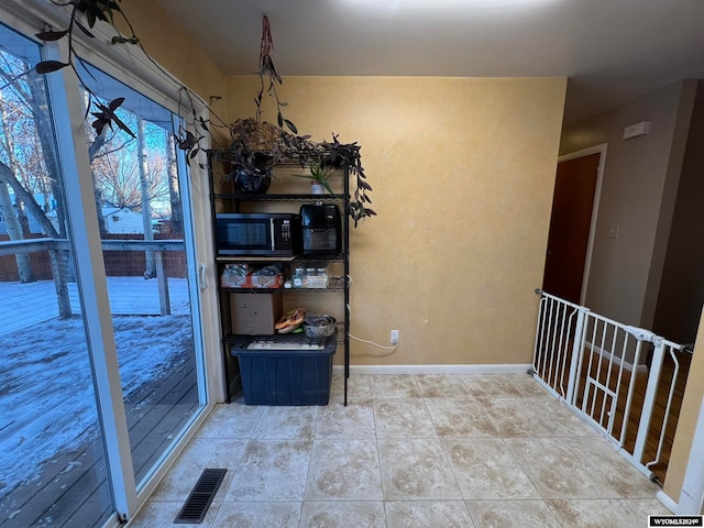 view of unfurnished dining area