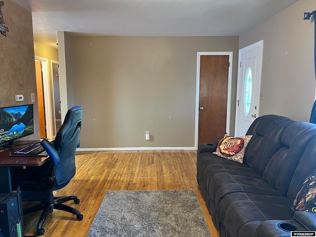 home office featuring light wood-type flooring