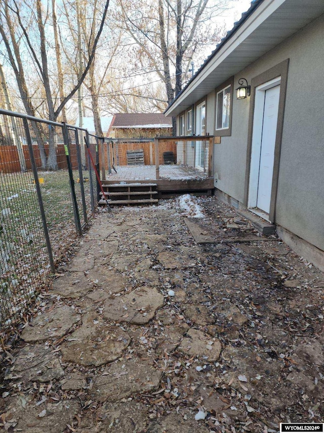 view of patio / terrace with a wooden deck