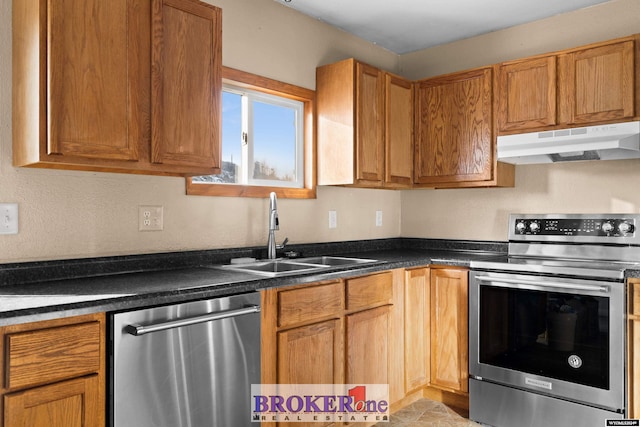 kitchen featuring appliances with stainless steel finishes and sink