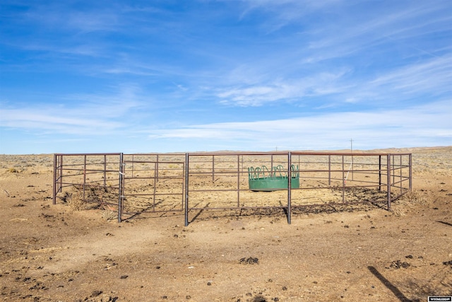 view of yard with a rural view