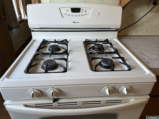 room details with white gas range