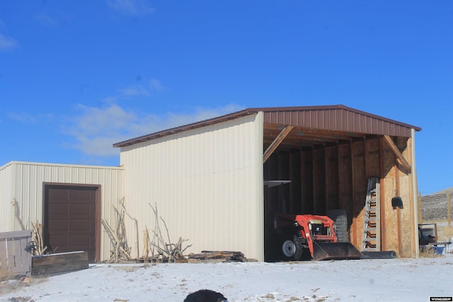 view of snow covered structure