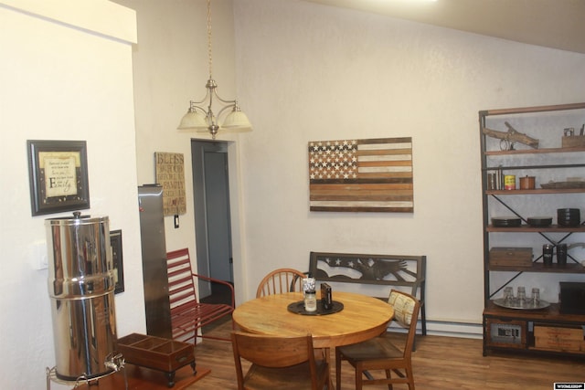 dining room with dark wood-type flooring