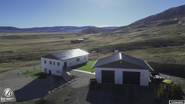 drone / aerial view with a mountain view