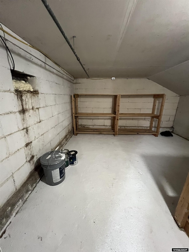 610 Charles St, Douglas, WY 82633 - unfinished below grade area with concrete block wall