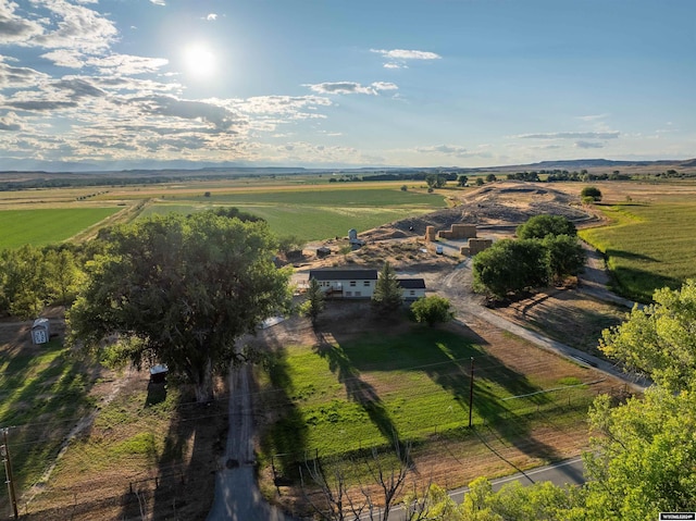 bird's eye view with a rural view