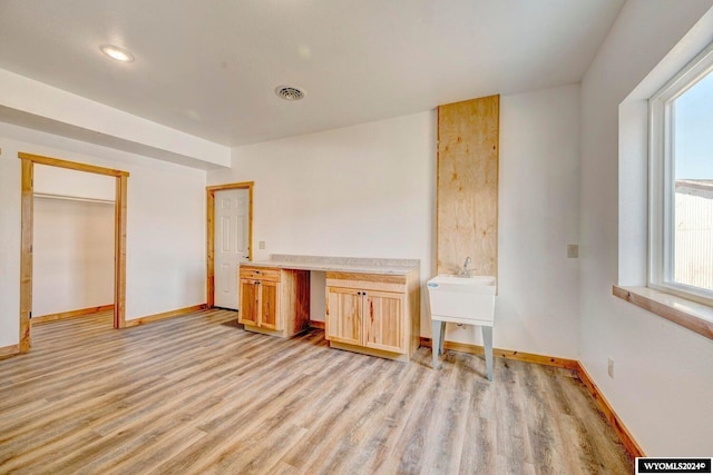 interior space featuring light hardwood / wood-style flooring