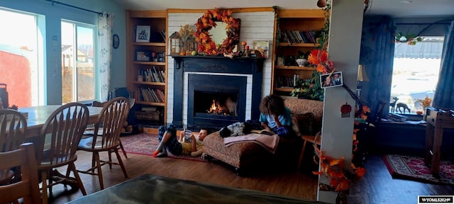 living room featuring hardwood / wood-style flooring and plenty of natural light