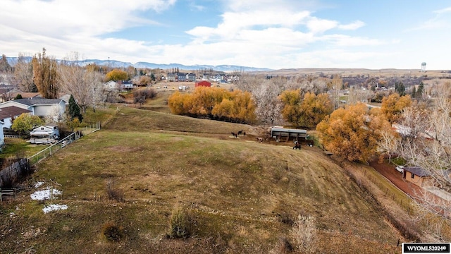 bird's eye view featuring a mountain view