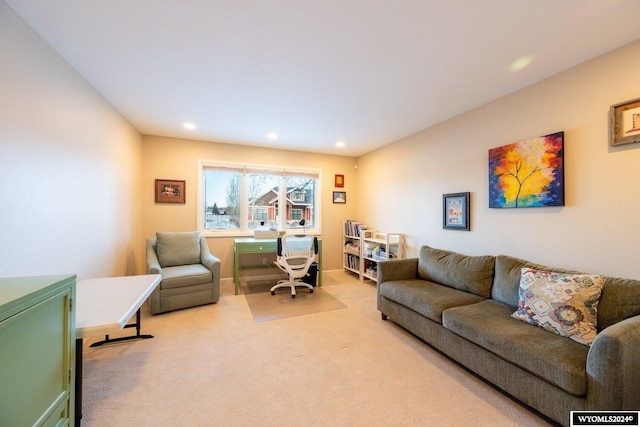 living room featuring carpet flooring