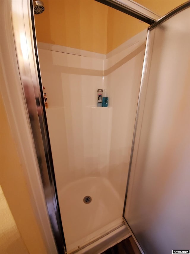 bathroom featuring walk in shower