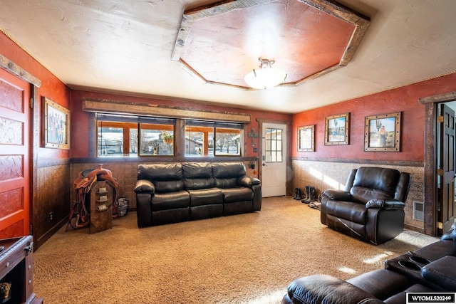 living room featuring carpet floors