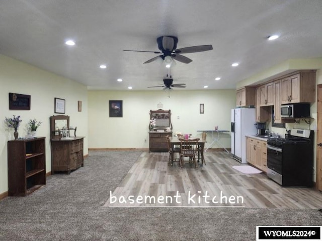 dining space featuring light hardwood / wood-style floors