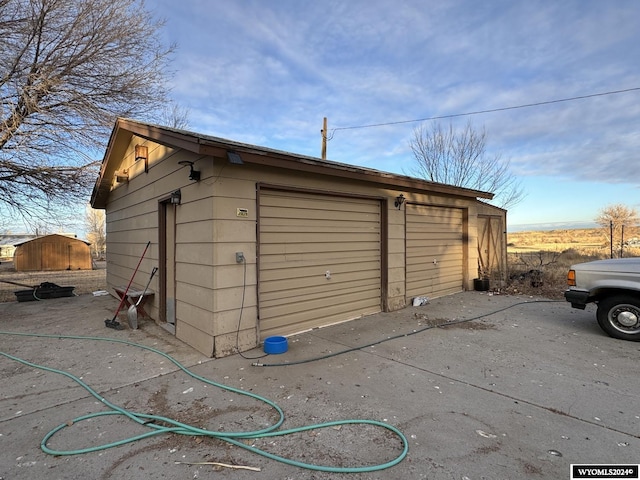 view of garage