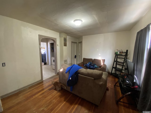 living room featuring hardwood / wood-style floors