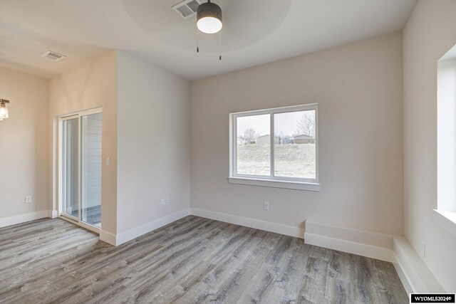 600 Badger Ln, Mills, WY 82644 - spare room with ceiling fan and light hardwood / wood-style floors