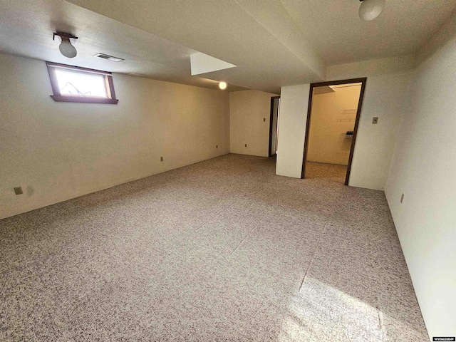 basement with carpet