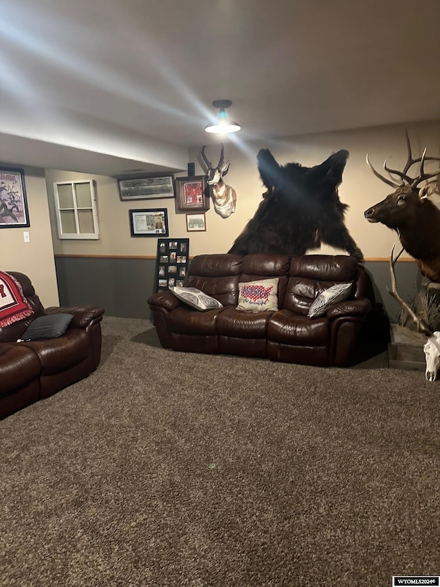 living room featuring carpet