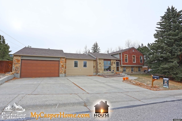 tri-level home featuring a garage