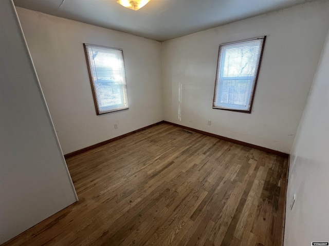 empty room featuring wood-type flooring and a wealth of natural light