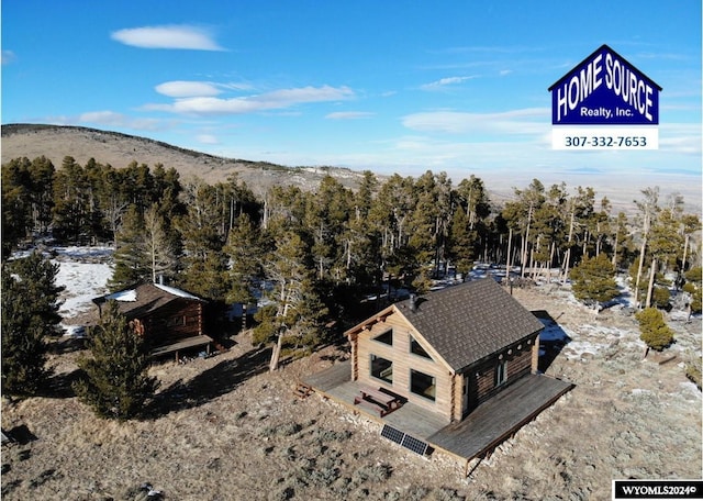 aerial view featuring a mountain view