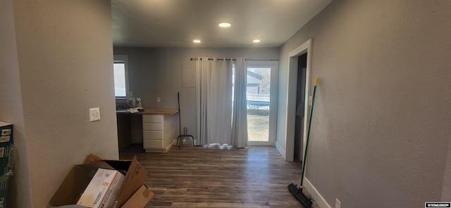 500 Madison, Rawlins, WY 82301 - interior space with a healthy amount of sunlight, recessed lighting, a textured wall, and dark wood finished floors