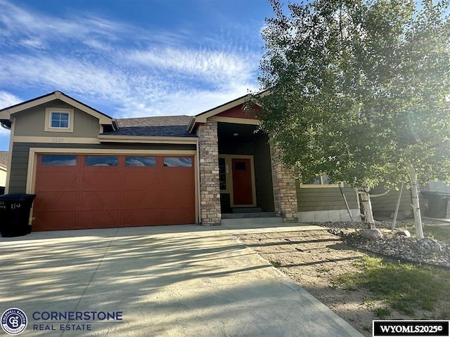 view of front of home with a garage