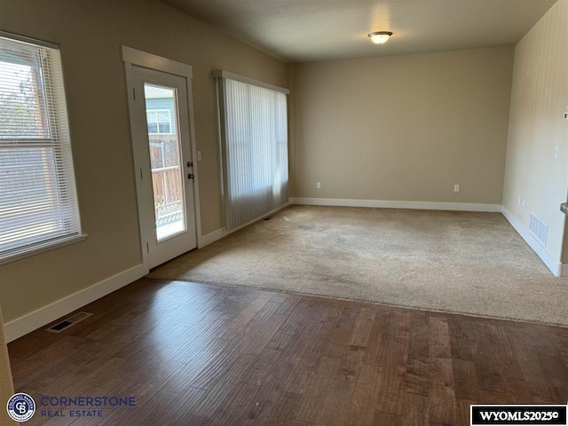 interior space featuring hardwood / wood-style floors and a healthy amount of sunlight