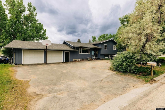 tri-level home with a garage