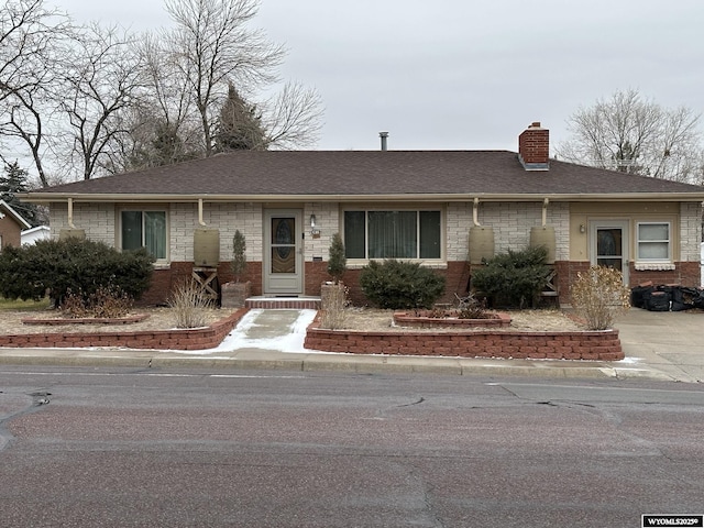 view of single story home