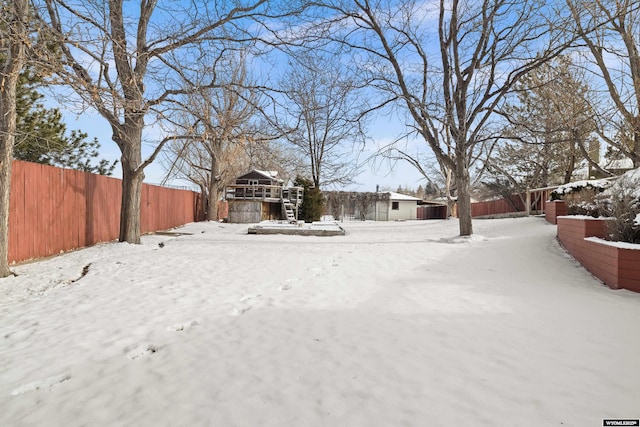 view of snowy yard