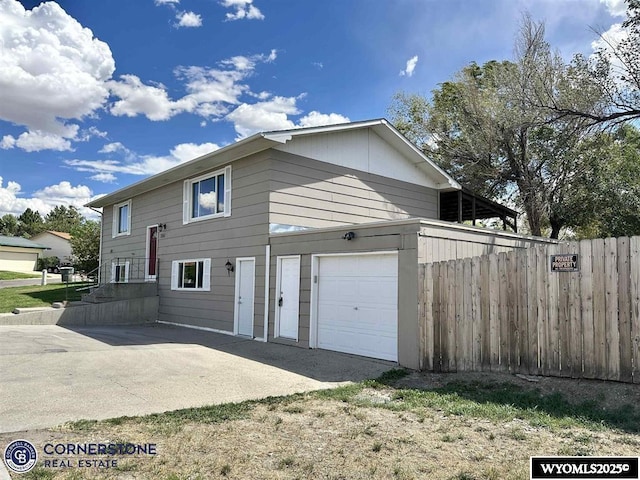 view of home's exterior featuring a garage