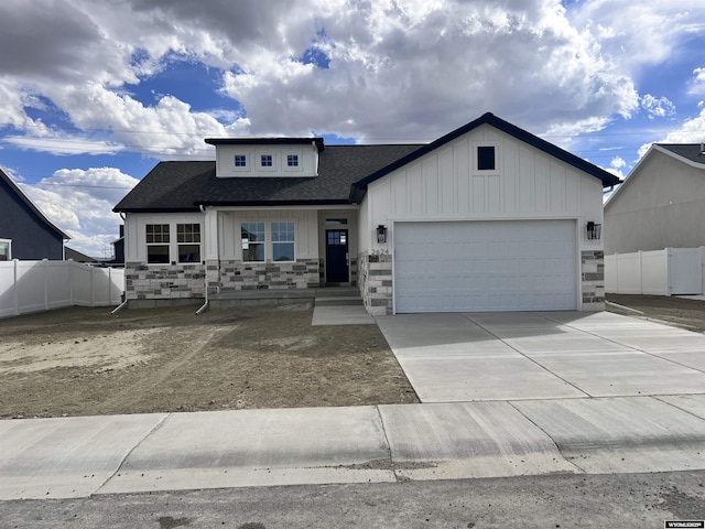 view of front of property featuring a garage