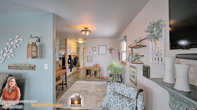 interior space with hardwood / wood-style flooring