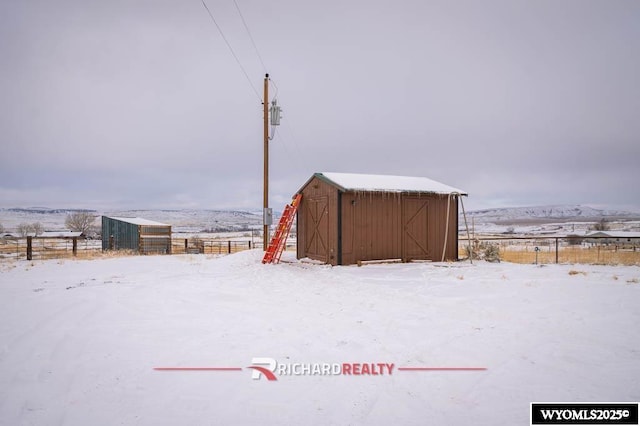 view of snow covered structure