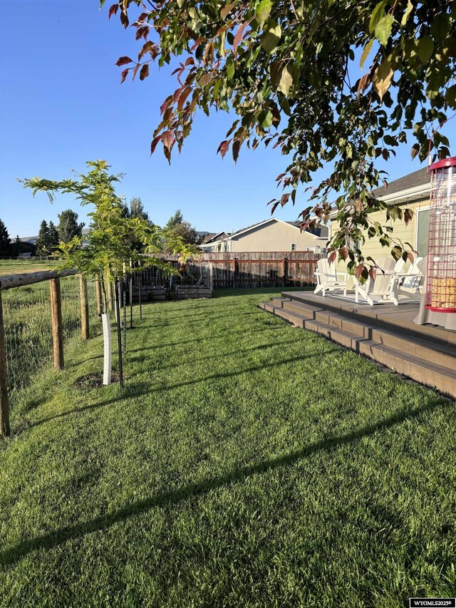 view of yard featuring a deck